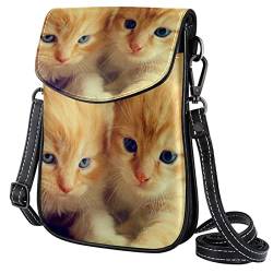 Wangsxing Mini Umhängetasche Damen Niedliche Katze Handytasche Kleine Schultertasche Crossbody Tasche Für Mädchen 19x12x2cm von Wangsxing