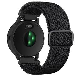 Geflochtenes Solo-Loop-Armband für Huawei Watch 4/Watch 4 Pro/GT3/GT2/GT2 Pro, 46 mm, 22 mm, verstellbares Nylon, dehnbar, elastisch, Sport-Ersatzband für Huawei Watch GT Sport Active, 46 mm, Schwarz von Wanme