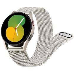 Wanme Armband für Samsung Galaxy Watch 6 40mm/ Samsung Galaxy 6 44mm Armband, Edelstahl Mesh Metall Ersatzarmband für Samsung Watch 6 Classic 43mm 47mm für Damen und Herren (Sternenlicht) von Wanme