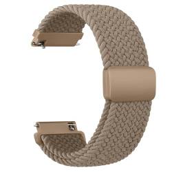 Wanme Gewebtes Nylon Uhrenarmbänder 20mm für Herren Damen, Nylon Elastische Uhrenarmband Schnellverschluss Armband, Neues Ersatzarmband mit Magnet Verstellbarer Anti Rutsch Schnalle, Braun von Wanme