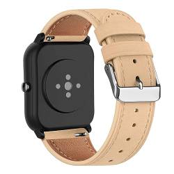 Wanme Lederarmband, kompatibel mit Amazfit GTS 4 Mini Strap/GTS 4/GTS 2 Mini/GTS 3/GTS 2/GTS 2e, 20 mm, Echtlederarmband für Amazfit GTS/Amazfit Bip/Bip U/Bip U Pro/Bip 3/Bip 3 Pro (Aprikose) von Wanme