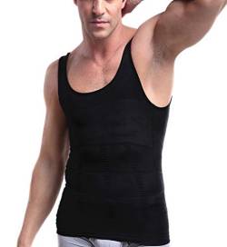 WannGe Men's Slimming Body Shaper Vest Shirt, Compression Muscle Tank, black von WannGe