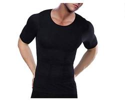 WannGe Mens Seamless Body Shaper Compression Vest Elastic Slim Shapewear - Black L/XL von WannGe