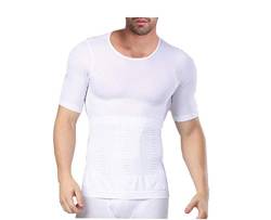 WannGe Mens Seamless Body Shaper Compression Vest Elastic Slim Shapewear - White XXL/XXXL von WannGe