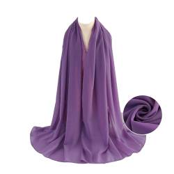 Wanssy® moderner Chiffonschal lang Schal Stola Tuch für Hochzeit Abendkleid in verschiedenen Farben Größe XXL (Lila) von Wanssy