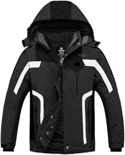 Wantdo Herren wasserdichte Skijacke Winddichter Sportmantel für den Außenbereich Warme Winterschneemäntel Berg Outdoor Jacke Dunkelgrau L von Wantdo