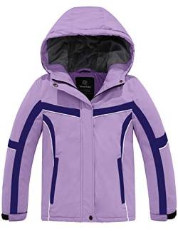 Wantdo Mädchen Ski Jacke Fleece Berg Jacke Winddicht Warm Winter Mantel Isoliert Snowboard Parka Wintermäntel Kapuze Parka Lila 140-146 von Wantdo