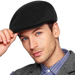 Wantonfy Barett Cap Herren Schiebermütze chirmmütze Gatsby Schirmmütze Newsboy Flat Cap Baskenmütze 1920 Stil Gatsby Kostüm Accessoires von Wantonfy