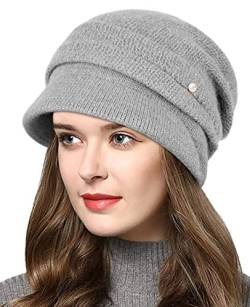 Wantonfy Damen Strickmütze Mütze Winter Warme Beanie Wintermütze Schirmmütze Hüte Mützen Caps für Damen von Wantonfy