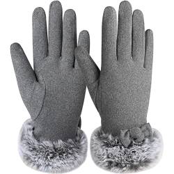 Wantonfy Damen Winter Warm Handschuhe Touchscreen Thermohandschuhe Fingerhandschuhe Winterhandschuhe mit Thermofleece gefüttert von Wantonfy