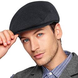 Wantonfy Schirmmütze Herren Schiebermütze Schirmmütze Barett Cap Gatsby Schirmmütze Newsboy Flat Cap Baskenmütze 1920 Stil Gatsby Kostüm Accessoires von Wantonfy