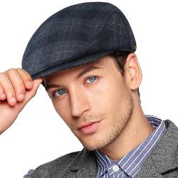 Wantonfy Schirmmütze Herren Schiebermütze Schirmmütze Barett Cap Gatsby Schirmmütze Newsboy Flat Cap Baskenmütze 1920 Stil Gatsby Kostüm Accessoires von Wantonfy