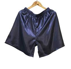 Wantschun Herren Satin Silk Schlafanzughose Nachtwäsche Boxershorts Kurz Pyjama Bottom Shorts Locker Unterhosen Unterwäsche Blau EU XL von Wantschun