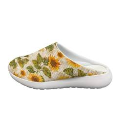 Wanyint Atmungsaktive Garten-Clogs für Damen, bequem, weich, Still-Clogs, Gartenpantoletten, Clogs, Tropische Sonnenblume, 40.5 EU von Wanyint