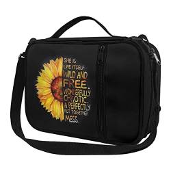 Wanyint Bibelhülle mit Sonnenblumen-Druck für Damen, Tragetasche, Kirchentasche, Bibelschutz mit Griff und Reißverschlusstasche von Wanyint