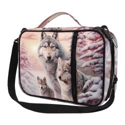 Wanyint Bibeltasche mit Wolfsaufdruck, für Damen, mit verstellbaren Trägern, Kirche, Bibelhülle, Tragetasche, Scheckbuch, Schriftschutz, tragbare Outdoor-Bibel-Umhängetasche, Tasche von Wanyint