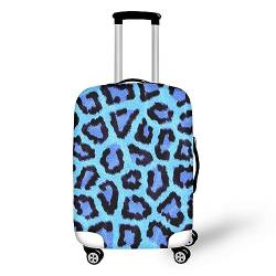 Wanyint Kofferabdeckung, Leopardenmuster, staubdicht, weich, passend für 45,7–81,3 cm Gepäck, Blauer Leopardenmuster, xl von Wanyint