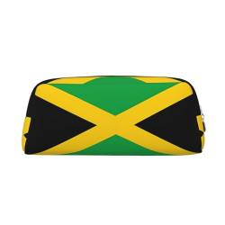 Federmäppchen mit Jamaika-Flagge, Leder, Reißverschluss, Schreibwaren-Tasche, Kosmetiktasche, geeignet für Männer, Frauen, Künstler, Zuhause, Büro, Jamaika-Flagge, Einheitsgröße, Kulturbeutel von WapNo