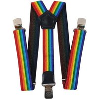 Ware aus aller Welt Hosenträger Regenbogen Farben starke Y Hosenträger 40 mm breit starke Krallenclips starke Krallenclips von Ware aus aller Welt