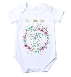 WarmherzIch kurzarm Baby Body Ich habe den besten Opa der Welt Babybody für Jungen und Mädchen Geschenk für Opa, 3-6 von WarmherzIch