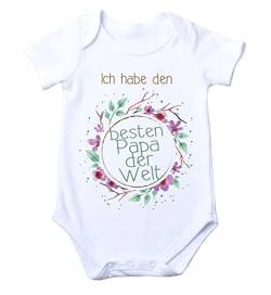 WarmherzIch kurzarm Baby Body Ich habe den besten Papa der Welt Babybody für Jungen und Mädchen Geschenk zum Vatertag, 12-18 von WarmherzIch