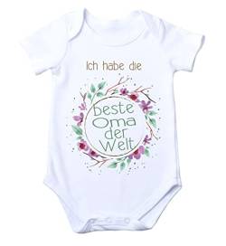 WarmherzIch kurzarm Baby Body Ich habe die beste Oma der Welt Babybody für Jungen und Mädchen Geburtstagsgeschenk für Oma, 12-18 von WarmherzIch