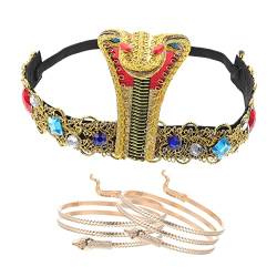 1 Satz Schlangen-stirnband-armband Schlangenarmbänder ?gyptische Kostümzubeh?r Von Frauen Frauen Schlangenarmmanschette Schlangenperlenkopfstück Löwe Serpentin Polyester Damen von Warmhm