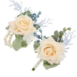 Warmhm 2 Sätze Hochzeitsblumenarrangements Hochzeitsdekoration evengers Boutonniere-Dekoration Hochzeit Anstecker Anzüge für Männer Herrenanzüge Ansteckblume Hochzeit Ansteckblume von Warmhm