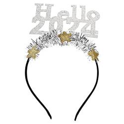 Warmhm 3 Stück 2024 2024 Stirnband geschenk Metall Hut Lichtjahre schmücken Kind Haarschmuck Latte-Kunst von Warmhm