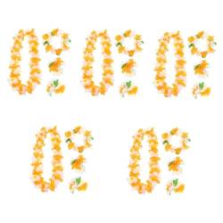 Warmhm 5 Sätze Hawaiianische Lei Hawaii-blumen-halskette Tropische Tiki-hibiskusblüten Hawaiianisches Leis Stirnband Sommerkleid Armband Für Frauen Kunststoffrohr Damen Optional von Warmhm