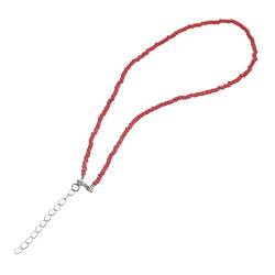 Warmhm Elegante Halskette in Rot - Ketten-Set Mit Winzigen Perlen Stilvolle Boho Choker Für Damen Und Mädchen Samen Perlenkette Als Modisches Schmuckstück von Warmhm