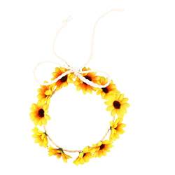 Warmhm Rutschfestes Haarband Mit Sonnenblumenmotiv - Verstellbares Stirnband Mit Sonnenblumenkranz - Haarschmuck Für Frauen Und Männer - Sonnenblumen-Stirnband Für Blumenmädchen Und von Warmhm