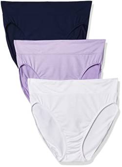 Warner's Damen Allover Breathable Hi-Cut Panty Unterwsche, Lavendel Macaron/Weiß/Marineblau Tinte, Large von Warner's