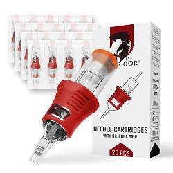 WARRIOR PRO Tattoo-Nadelmodule mit Silikonkautschukgriff Sterilisierte Tattoo-Nadelmodule Magnum Soft Curve 20 Stück 316L japanischer Chirurgenstahl Permanent Make-up PMU(0.30MM-1013CM) von Warrior