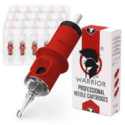 WARRIOR Red Professionelle Tattoo-Nadeln, sterilisiert mit Eo-Gas, Tattoo-Nadelkartusche, runder Shader, 20 Stück, Chirurgenstahl, Einweg-Permanent-Make-up (0.30mm-1009RS) von Warrior