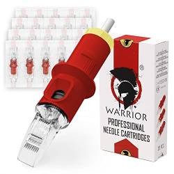 WARRIOR Red Tattoo Patronen Nadeln Professionelle Sterilisierte mit E.O Gas Tattoo Needle Cartridge Big Magnum M1 20 Stück 316L Chirurgischer Stahl Einweg Permanent Make-up (0.35mm-1207M1) von Warrior