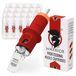 WARRIOR Red Tattoo Patronen Nadeln Professionelle Sterilisierte mit E.O Gas Tattoo Needle Cartridge Curve Magnum 20 Stück 316L Chirurgischer Stahl Einweg Permanent Make-up (0.35mm-1211CM) von Warrior