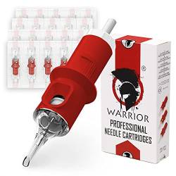 WARRIOR Red Tattoo Patronen Nadeln Professionelle Sterilisierte mit E.O Gas Tattoo Needle Cartridge Round Liner 20 Stück 316L Chirurgischer Stahl Einweg Permanent Make-up (0.30mm-1014RL) von Warrior