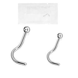 Warrior STERIL Nasenstecker Nostril Piercing Titan G23 Nase Piercing Nose Stud Länge 6,5 mm Ein Stück PTB-01 (1,0 Kugel 2,0 mm) von Warrior