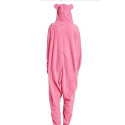 Taillierter Unisex Erwachsene Tier Onesie Pyjama Halloween Sherpa Damen Cosplay Tier Einteiler Pyjama Party Kostüm Rosa Bär M von Warton