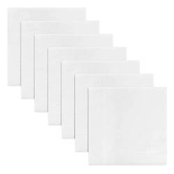 Herren-Taschentücher mit Satin-Streifenbordüre, 100 % Baumwolle, 40 x 40 cm, Weiß, 7 Stück Gr. Einheitsgröße, weiß von Warwick & Vance