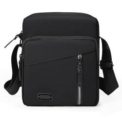 Wasarmir Umhängetasche Herren, Wasserdichte Schultertasche Herrentasche Zum Umhängen, Klein Handytasche Crossbody Bag Seitentasche Kuriertasche Männer Tasche für Tägliches, Schwarz von Wasarmir