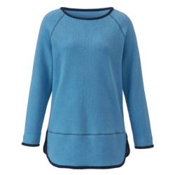 Fleece-Pullover mit Kontrastkanten aus reiner Bio-Baumwolle, jeansblau/nachtblau von Waschbär