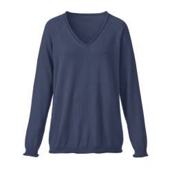Pullover mit V-Ausschnitt aus reiner Bio-Baumwolle, blaubeere von Waschbär