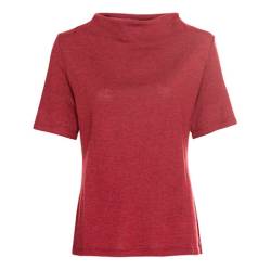 T-Shirt mit Vulkankragen aus reiner Bio-Merinowolle, rubin von Waschbär