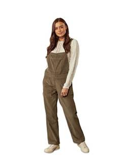 Damen Cord Latzhose Regular Fit - Olivgrün | Latzhose | UK 8-24, olivgrün, 42 von Wash Clothing Company