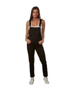 Wash Clothing Company Damen Skinny Fit Latzhose - Schwarz | KATE Bib Overalls, Schwarz , 38 von Wash Clothing Company