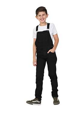 Wash Clothing Company Jungen Jeans Latzhose - Schwarz Slim Fit Kinder Latzhose 4 6 8 10 12 14 Jahre MATTHEWBLACK-12 Years von Wash Clothing Company