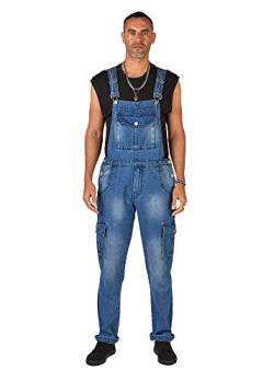 Wash Clothing Company LEE Mens Cargo Pocket Dungarees - Stonewash von Wash Clothing Company