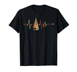 Geschenk für Skipper EKG Herzschlag Segeln T-Shirt von Wassersport Hobby Segeln Shirts